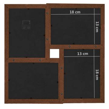 Collage Photo Frame for 24x(13x18 cm) Picture - Dark Brown MDF