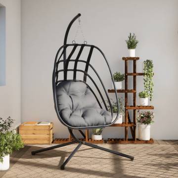 Stylish Hanging Egg Chair with Stand - Anthracite Steel