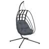 Stylish Hanging Egg Chair with Stand - Anthracite Steel