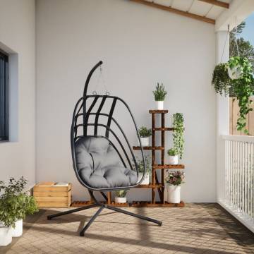 Stylish Hanging Egg Chair with Stand - Anthracite Steel