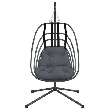 Stylish Hanging Egg Chair with Stand - Anthracite Steel