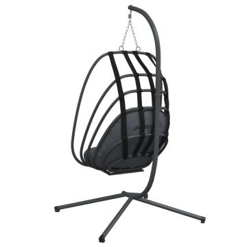 Stylish Hanging Egg Chair with Stand - Anthracite Steel