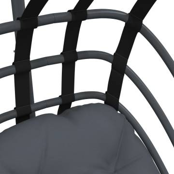 Stylish Hanging Egg Chair with Stand - Anthracite Steel