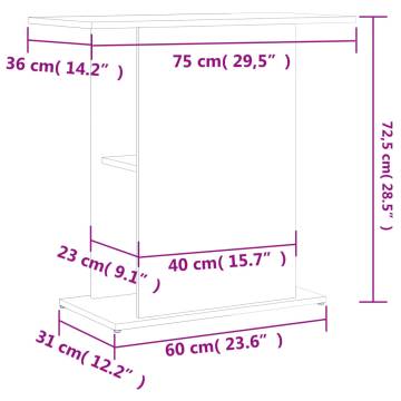 Aquarium Stand Black 75x36x72.5 cm - Durable & Stylish