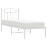 White Metal Bed Frame with Headboard – Small Single 75x190 cm