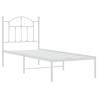 White Metal Bed Frame with Headboard – Small Single 75x190 cm