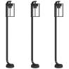 Stylish Outdoor Floor Lamps - 3pcs Black Stainless Steel