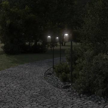 Stylish Outdoor Floor Lamps - 3pcs Black Stainless Steel