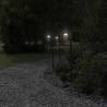 Stylish Outdoor Floor Lamps - 3pcs Black Stainless Steel