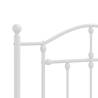 White Metal Bed Frame with Headboard – Small Single 75x190 cm