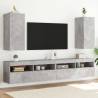 TV Wall Cabinets with LED Lights - Concrete Grey - 2 pcs