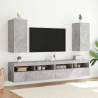 TV Wall Cabinets with LED Lights - Concrete Grey - 2 pcs