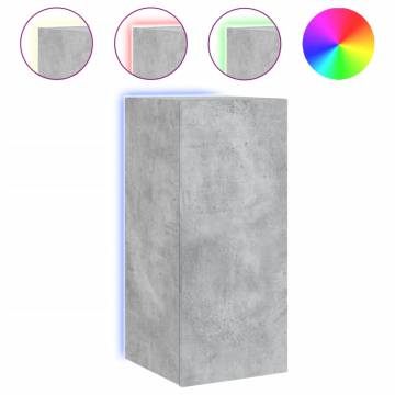 TV Wall Cabinets with LED Lights - Concrete Grey - 2 pcs