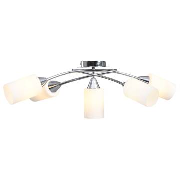 Ceiling Lamp with Ceramic Shades for 5 E14 Bulbs - Hipomarket