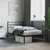 Metal Bed Frame with Headboard Black 100x190 cm Colour black Size 100 x 190 cm Model with headboard 