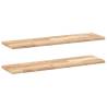 Floating Shelves 2 pcs - Untreated Solid Acacia Wood 80x20 cm