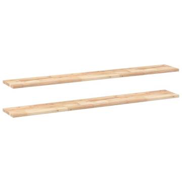 Floating Shelves 2 pcs - Solid Acacia Wood 120x20x2 cm