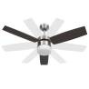 Ceiling Fan with Light & Remote Control - Dark Brown, 108 cm