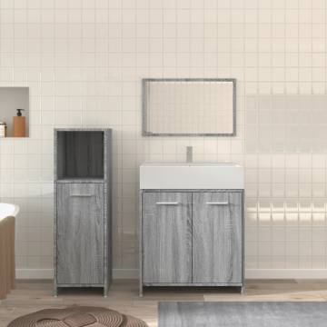 3 Piece Grey Sonoma Bathroom Furniture Set | Stylish & Durable