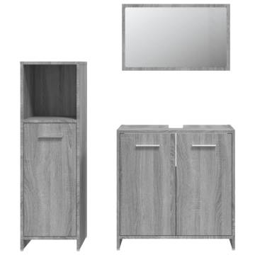 3 Piece Grey Sonoma Bathroom Furniture Set | Stylish & Durable