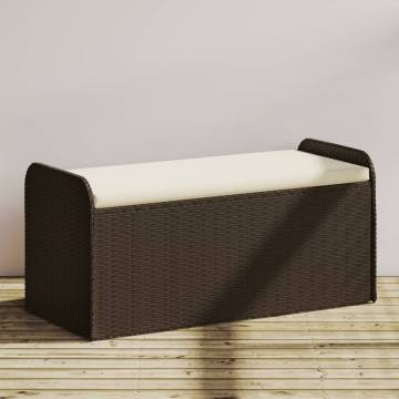 Brown Storage Bench with Cushion - Durable & Stylish