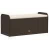 Brown Storage Bench with Cushion - Durable & Stylish