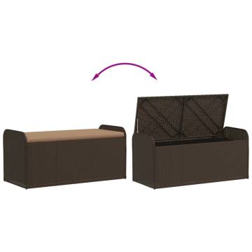 Brown Storage Bench with Cushion - Durable & Stylish