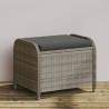  Garden Stool with Cushion Grey 58x46x46 cm Poly Rattan Colour grey Quantity in Package 1 