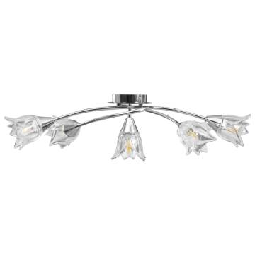 Stylish Ceiling Lamp with Glass Shades for 5 E14 Bulbs