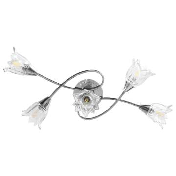 Stylish Ceiling Lamp with Glass Shades for 5 E14 Bulbs