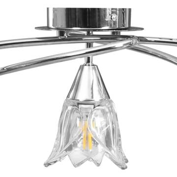 Stylish Ceiling Lamp with Glass Shades for 5 E14 Bulbs