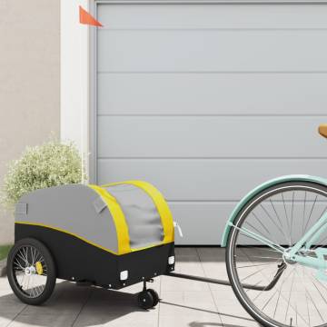 Sturdy Black and Yellow Bike Trailer - 30 kg Capacity