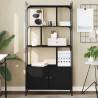  Bookcase with Doors Black76.5x30x154.5 cm Engineered Wood Colour black Quantity in Package 1 Width 76.5 cm 