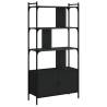 Stylish Black Bookcase with Doors - 76.5x30x154.5 cm