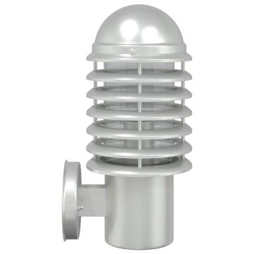 Stylish Outdoor Wall Light - Silver Stainless Steel | Hipo Market