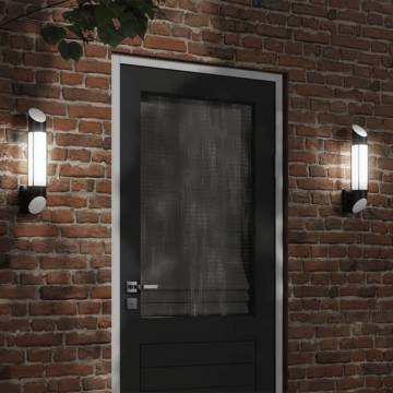 Outdoor Wall Lights 2pcs Black Stainless Steel - Hipomarket