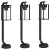 Outdoor Floor Lamps 3pcs Black 60 cm Stainless Steel