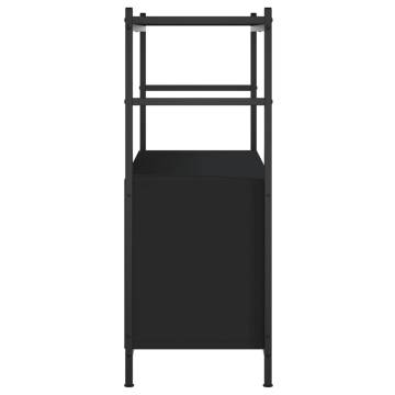 Bookshelf Black 80x30x78.5 cm - Engineered Wood & Iron