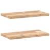 Floating Shelves - 2 Pcs Untreated Solid Acacia Wood | HipoMarket