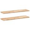 Floating Shelves 2 pcs - Untreated Solid Wood Acacia | Hipomarket