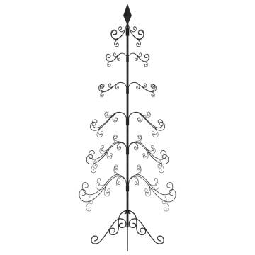 Stylish 180 cm Black Metal Christmas Tree for Decoration