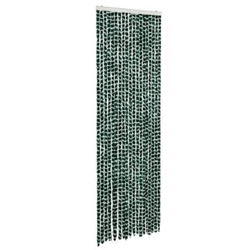 Fly Curtain Green and White 56x200 cm Chenille | Hipomarket