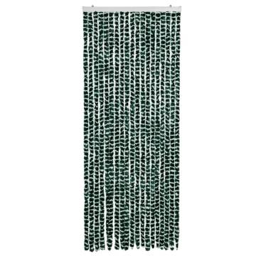 Fly Curtain Green and White 56x200 cm Chenille | Hipomarket