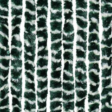 Fly Curtain Green and White 56x200 cm Chenille | Hipomarket