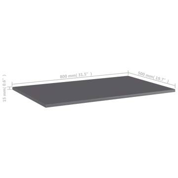 High Gloss Grey Bookshelf Boards - Set of 4 | HipoMarket