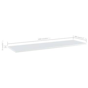 High Gloss White Bookshelf Boards - 8 pcs | Hipomarket UK