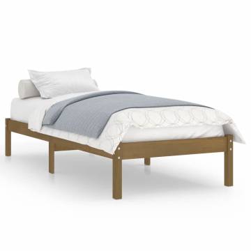 Honey Brown Solid Wood Bed Frame 75x190 cm | HipoMarket