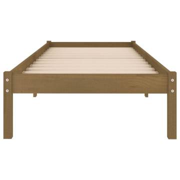 Honey Brown Solid Wood Bed Frame 75x190 cm | HipoMarket