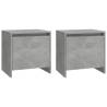 Elegant Concrete Grey Bedside Cabinets - Set of 2 | HipoMarket