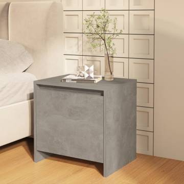 Elegant Concrete Grey Bedside Cabinets - Set of 2 | HipoMarket